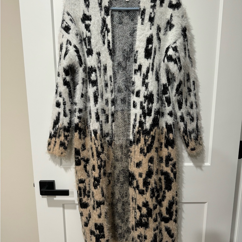 Fuzzy cheetah print women's Sweater